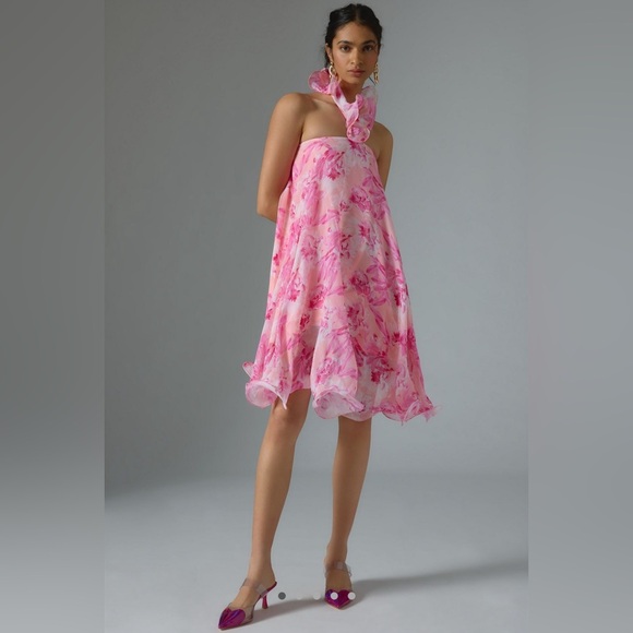 Anthropologie x Mandira Wirk Floral Halter Swing Dress - Picture 2 of 6